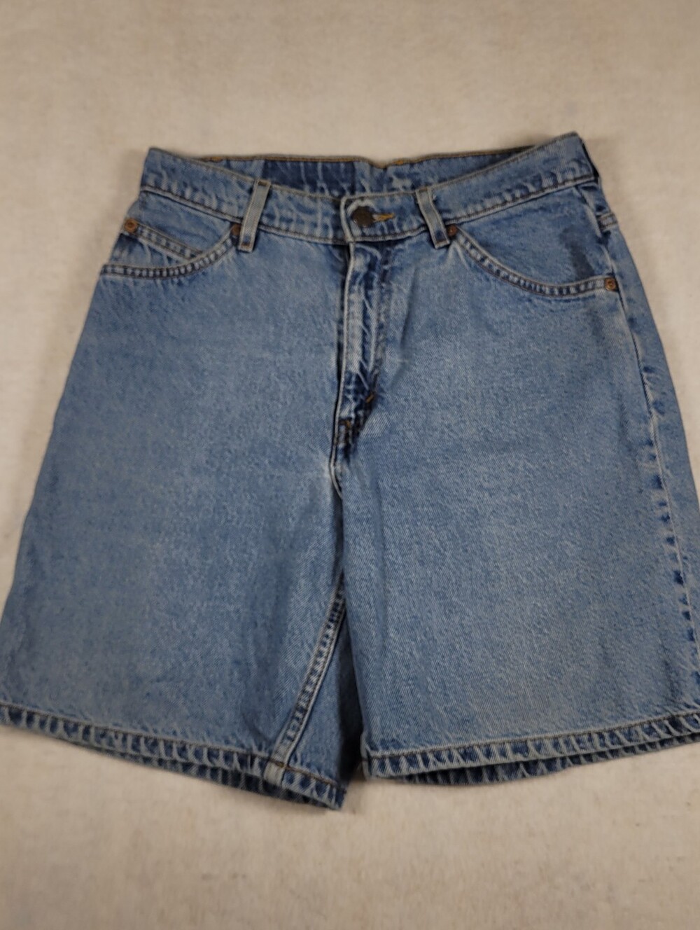 Vintage 1994 Levi’s 950 Orange Tab Relaxed Fit Distressed Denim Shorts Junior Sz